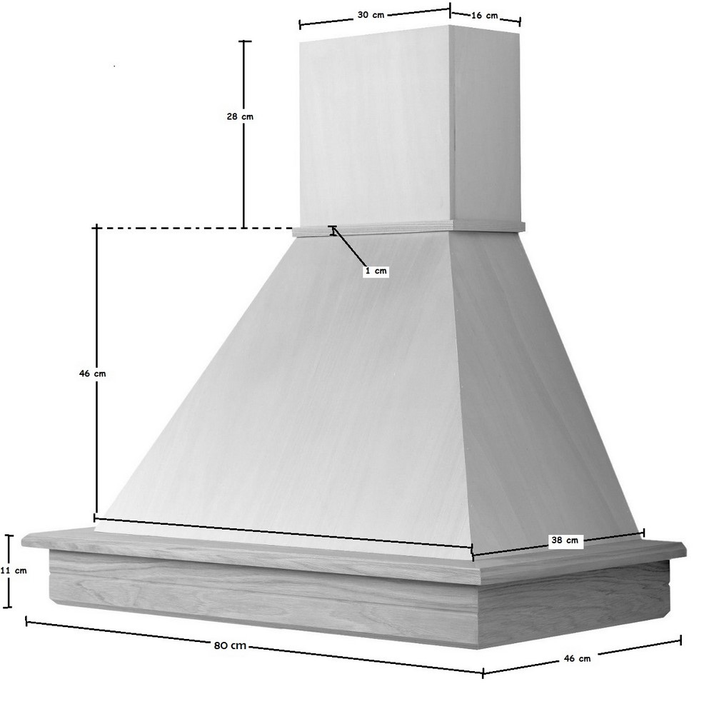 Acquista online Hotte de cuisine classique STOCK 80 crème cône foncé - ajouter moteur Coppari